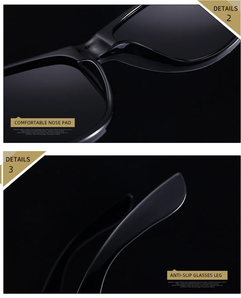 Retro Black Shades - Squared Sunglasses