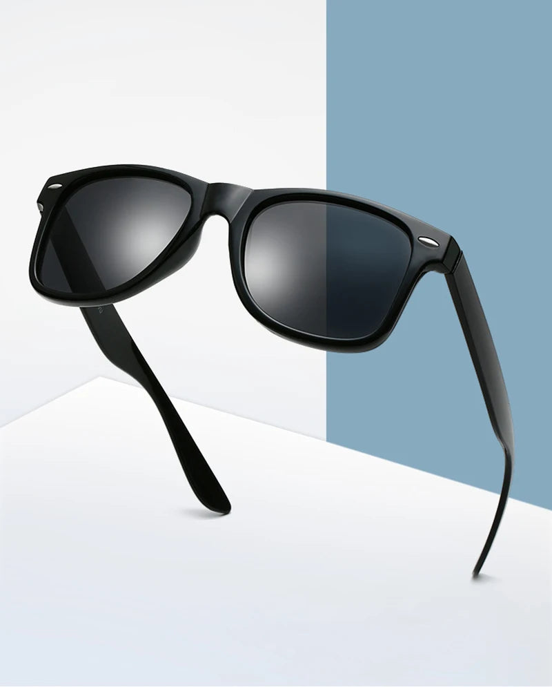 Retro Black Shades - Squared Sunglasses